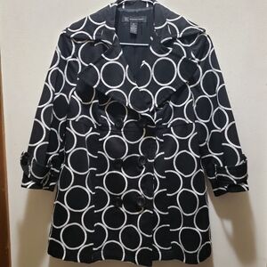 INC International Concepts Black and White Circle Pattern Blazer